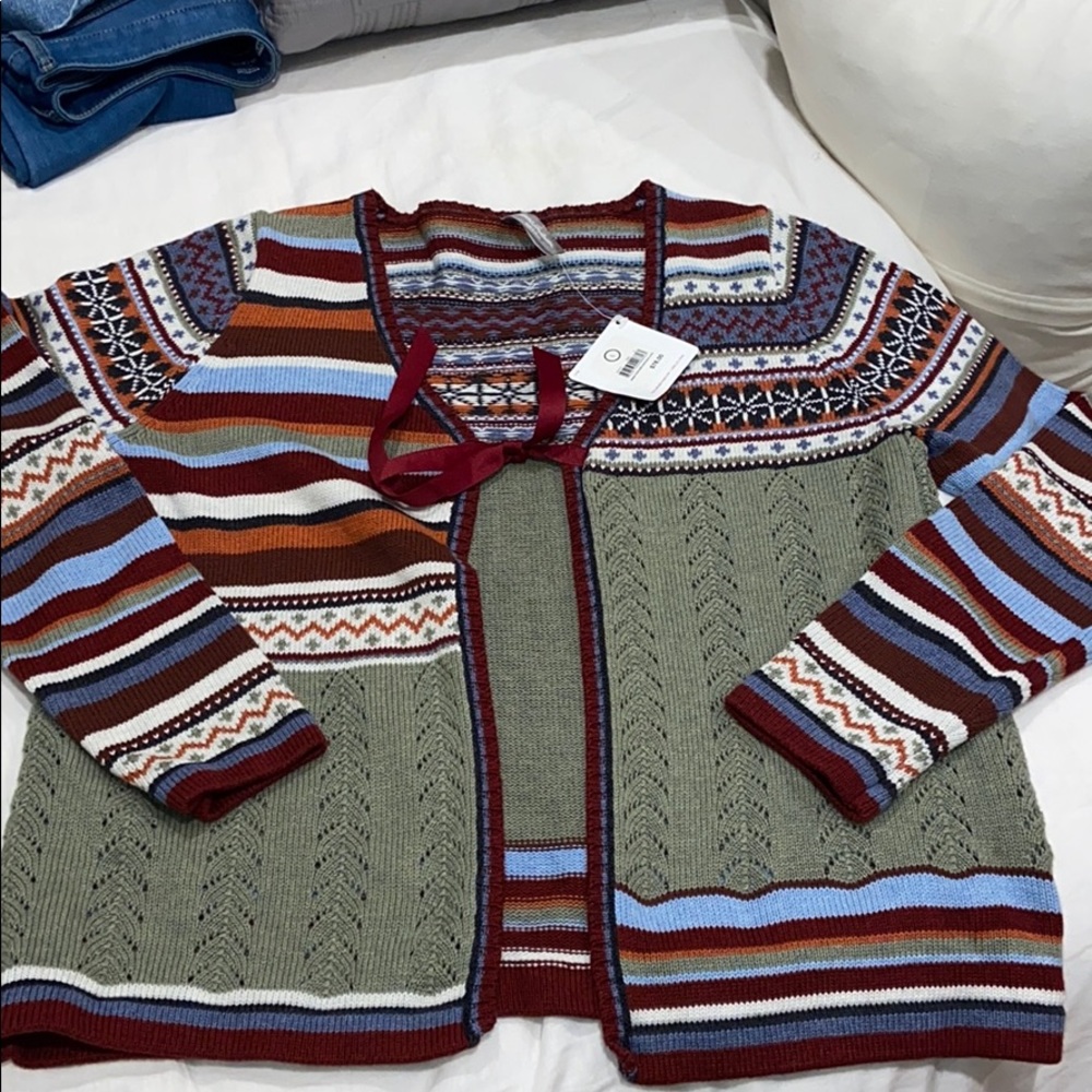 Hanna Anderson fair isle sweater large NWT